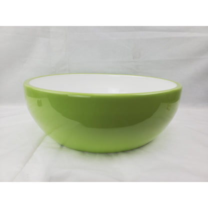 American Imaginations AI-27908 16" Round Enamel Glaze Olive-White Ceramic Transitional