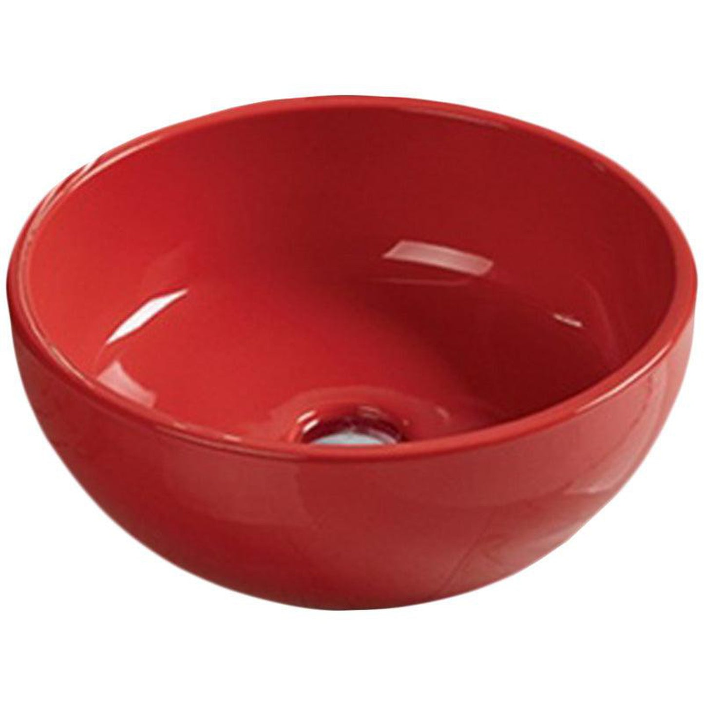 American Imaginations AI-27909 16" Round Enamel Glaze Red Ceramic Transitional