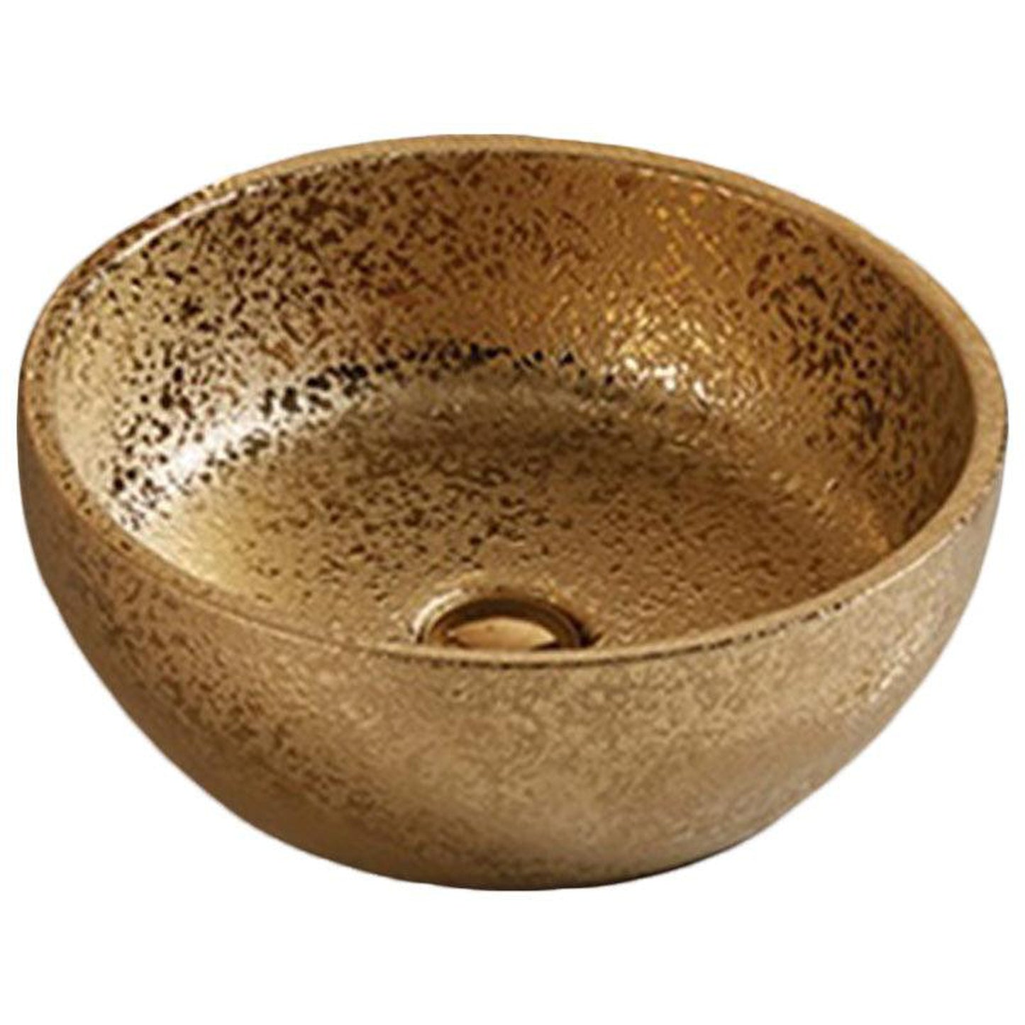 American Imaginations AI-27911 16" Round Enamel Glaze Gold Ceramic Transitional