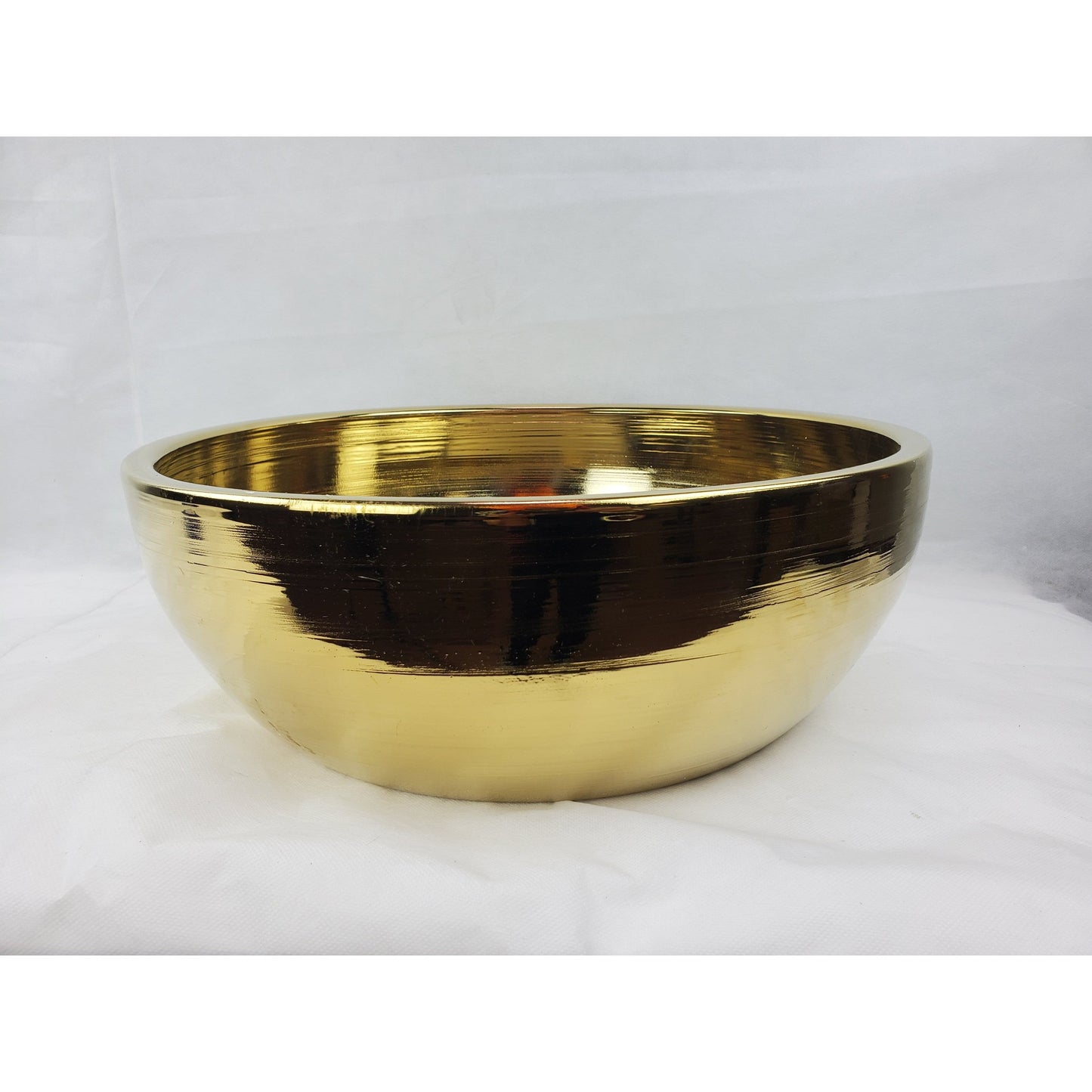 American Imaginations AI-27915 16" Round Enamel Glaze Gold Ceramic Transitional