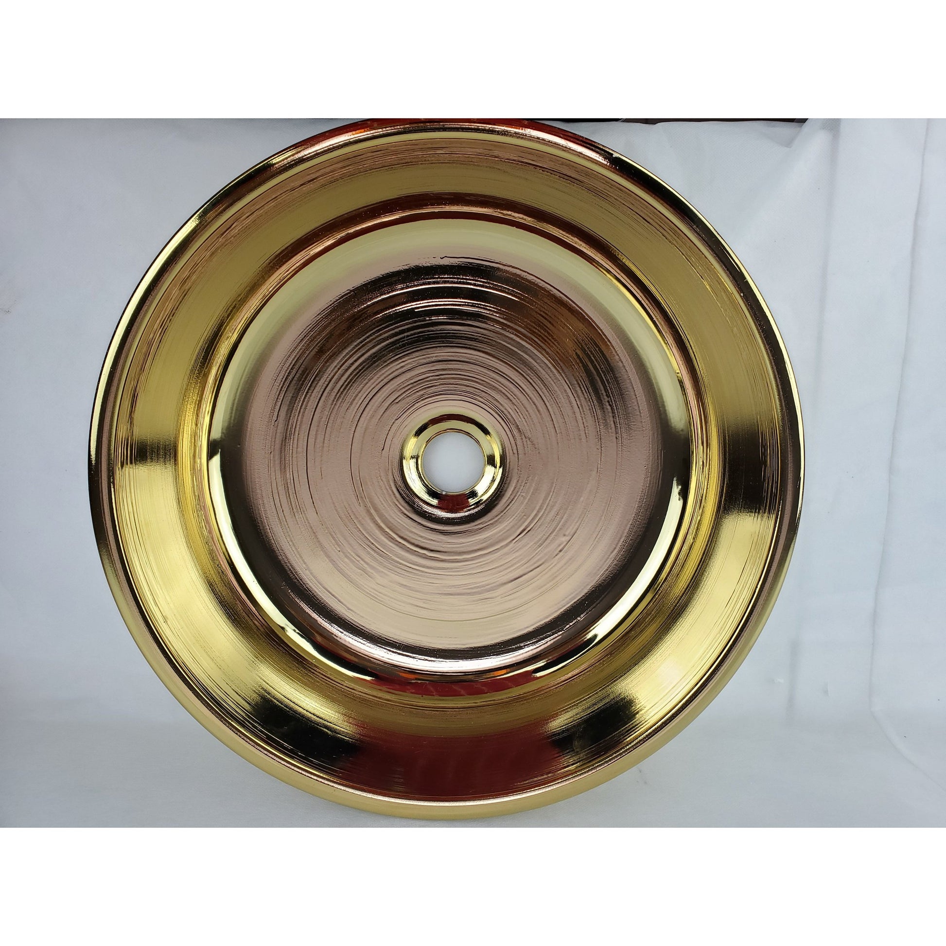 American Imaginations AI-27915 16" Round Enamel Glaze Gold Ceramic Transitional