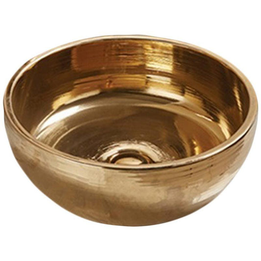 American Imaginations AI-27915 16" Round Enamel Glaze Gold Ceramic Transitional