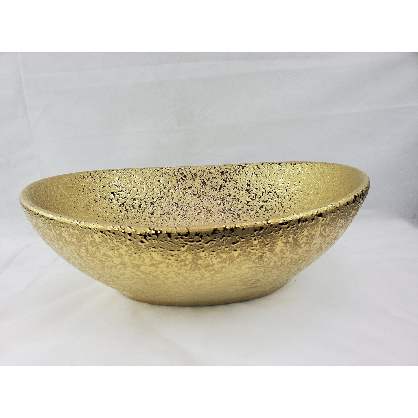 American Imaginations AI-27933 Oval Gold Ceramic Bathroom Vessel Sink with Enamel Glaze Finish