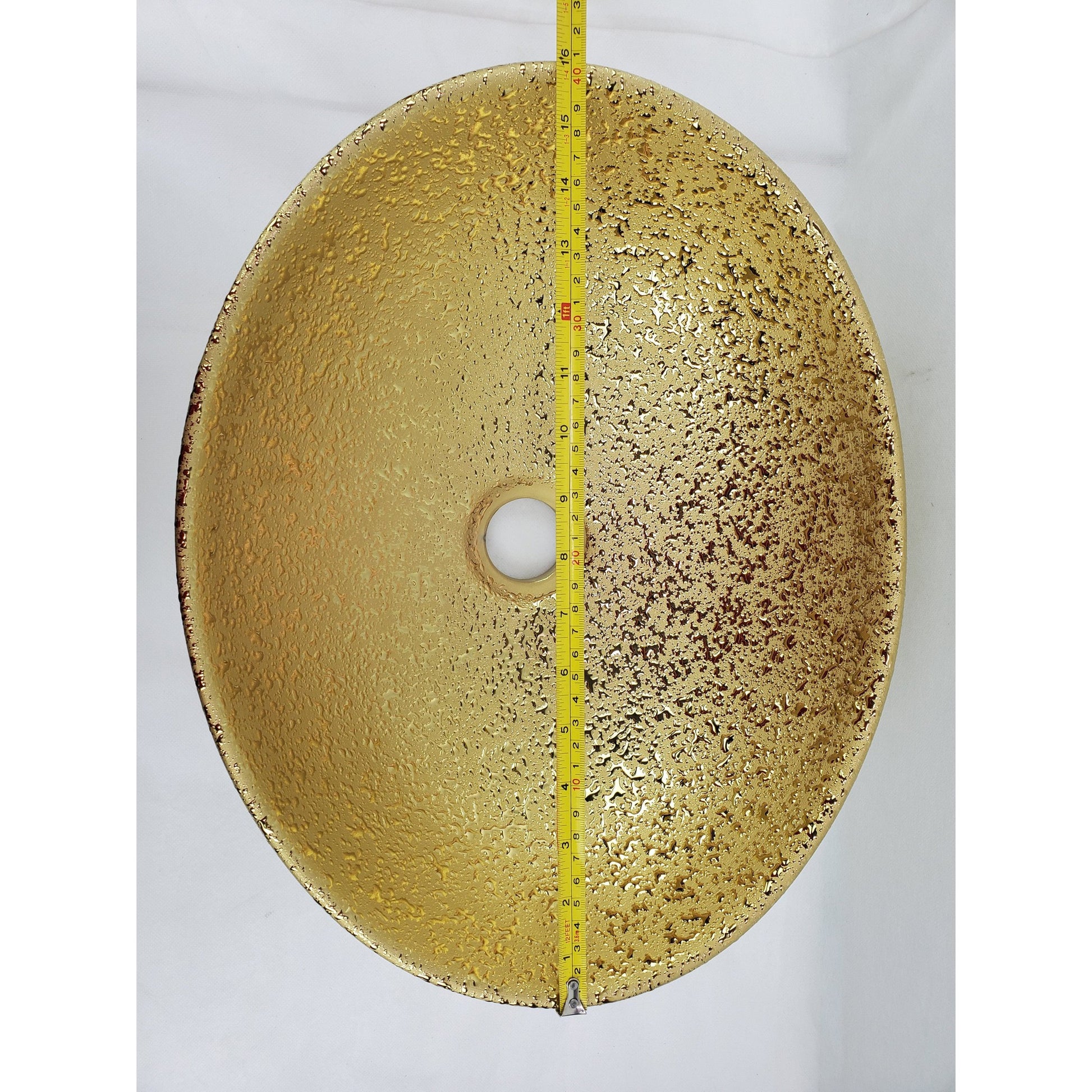 American Imaginations AI-27933 Oval Gold Ceramic Bathroom Vessel Sink with Enamel Glaze Finish