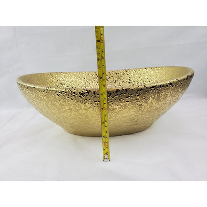 American Imaginations AI-27933 Oval Gold Ceramic Bathroom Vessel Sink with Enamel Glaze Finish