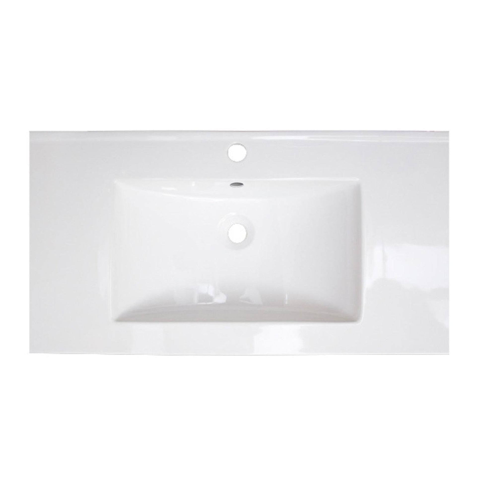 American Imaginations AI-280 32" White Rectangular Drop In Modern Ceramic Top