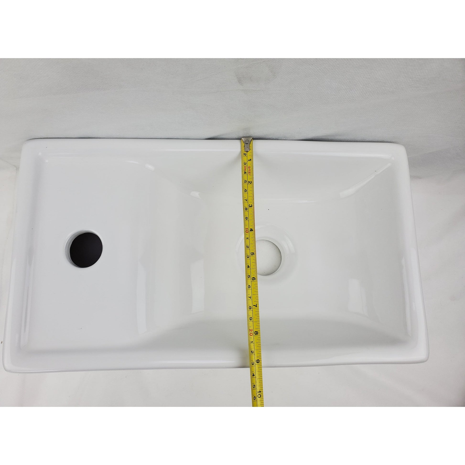 American Imaginations AI-28157 Rectangle White Ceramic Bathroom Vessel Sink with Enamel Glaze Finish
