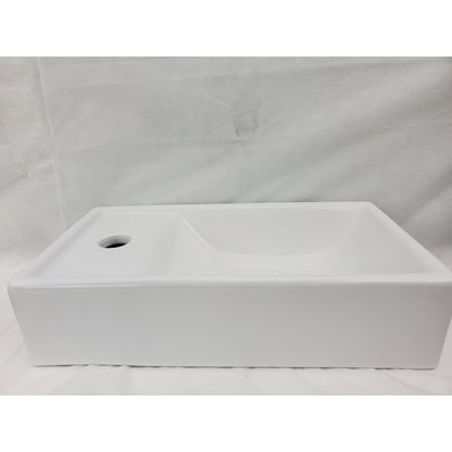 American Imaginations AI-28157 Rectangle White Ceramic Bathroom Vessel Sink with Enamel Glaze Finish