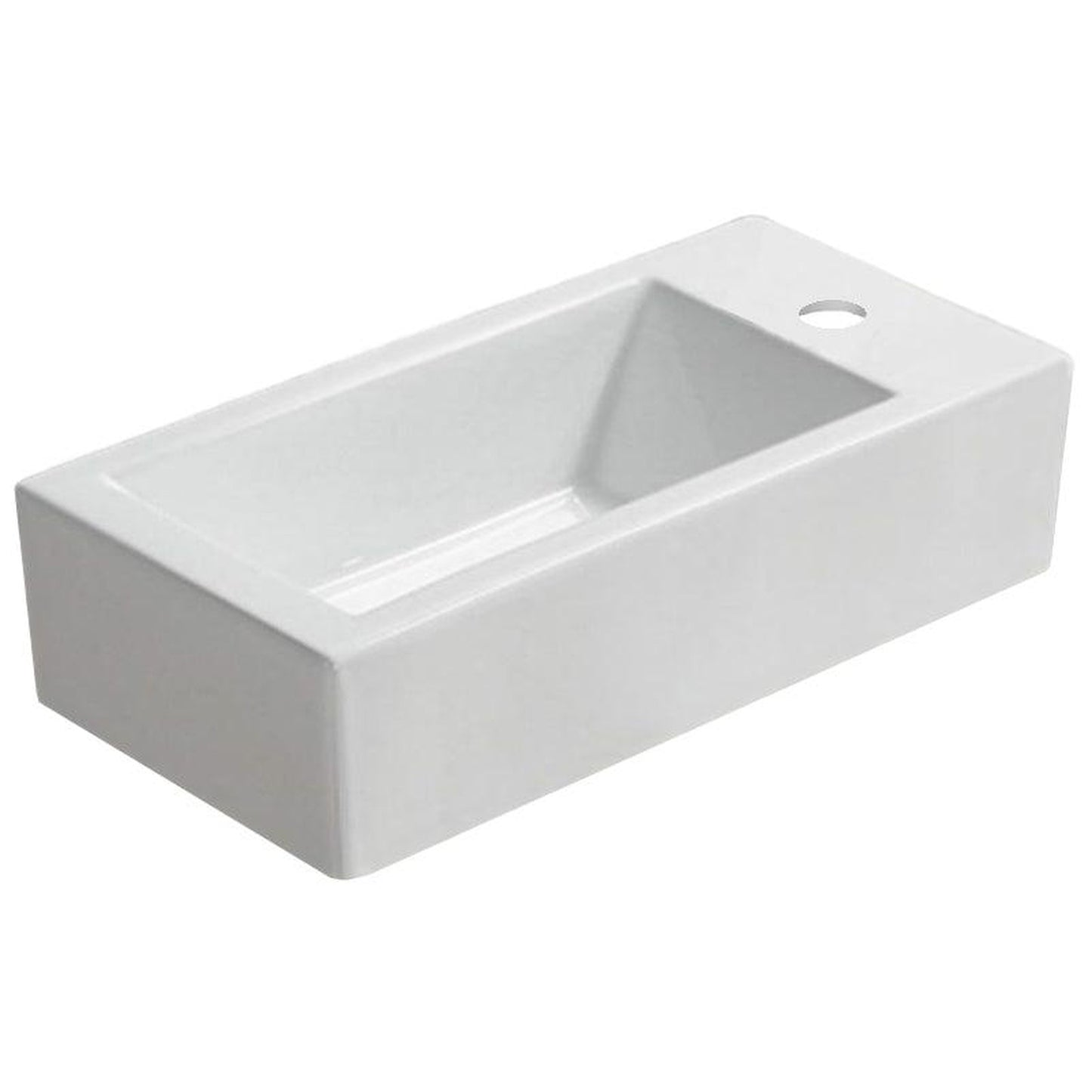 American Imaginations AI-28161 20" Rectangle Enamel Glaze White Ceramic Modern