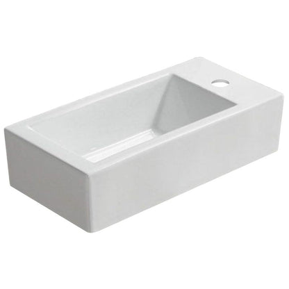 American Imaginations AI-28161 20" Rectangle Enamel Glaze White Ceramic Modern
