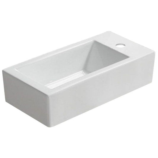 American Imaginations AI-28161 20" Rectangle Enamel Glaze White Ceramic Modern