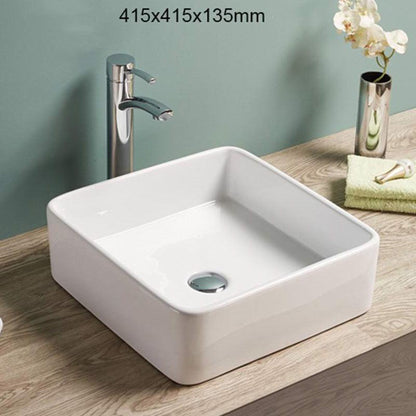 American Imaginations AI-28183 16" Square Enamel Glaze White Ceramic Modern