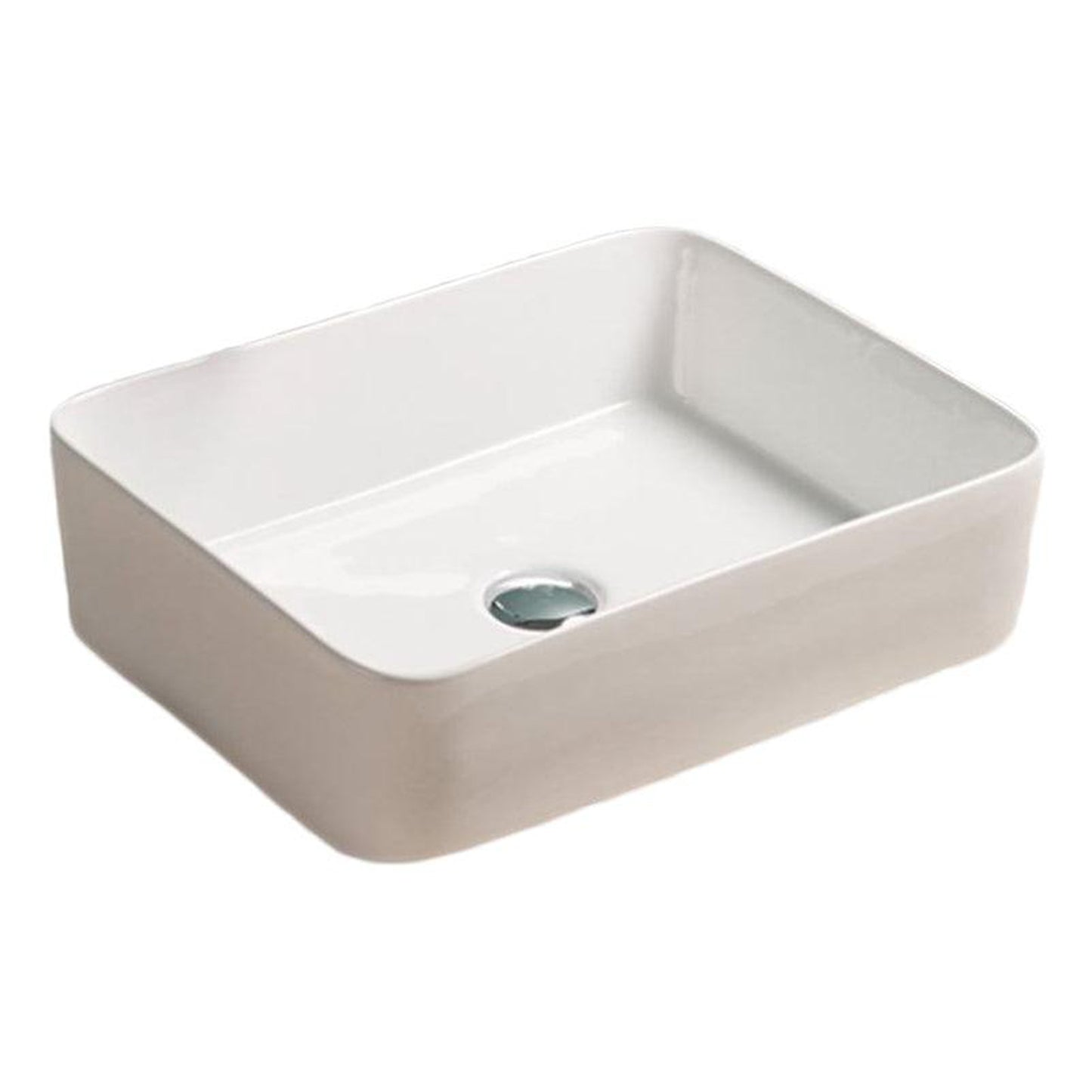 American Imaginations AI-28186 19" Rectangle Enamel Glaze White Ceramic Modern