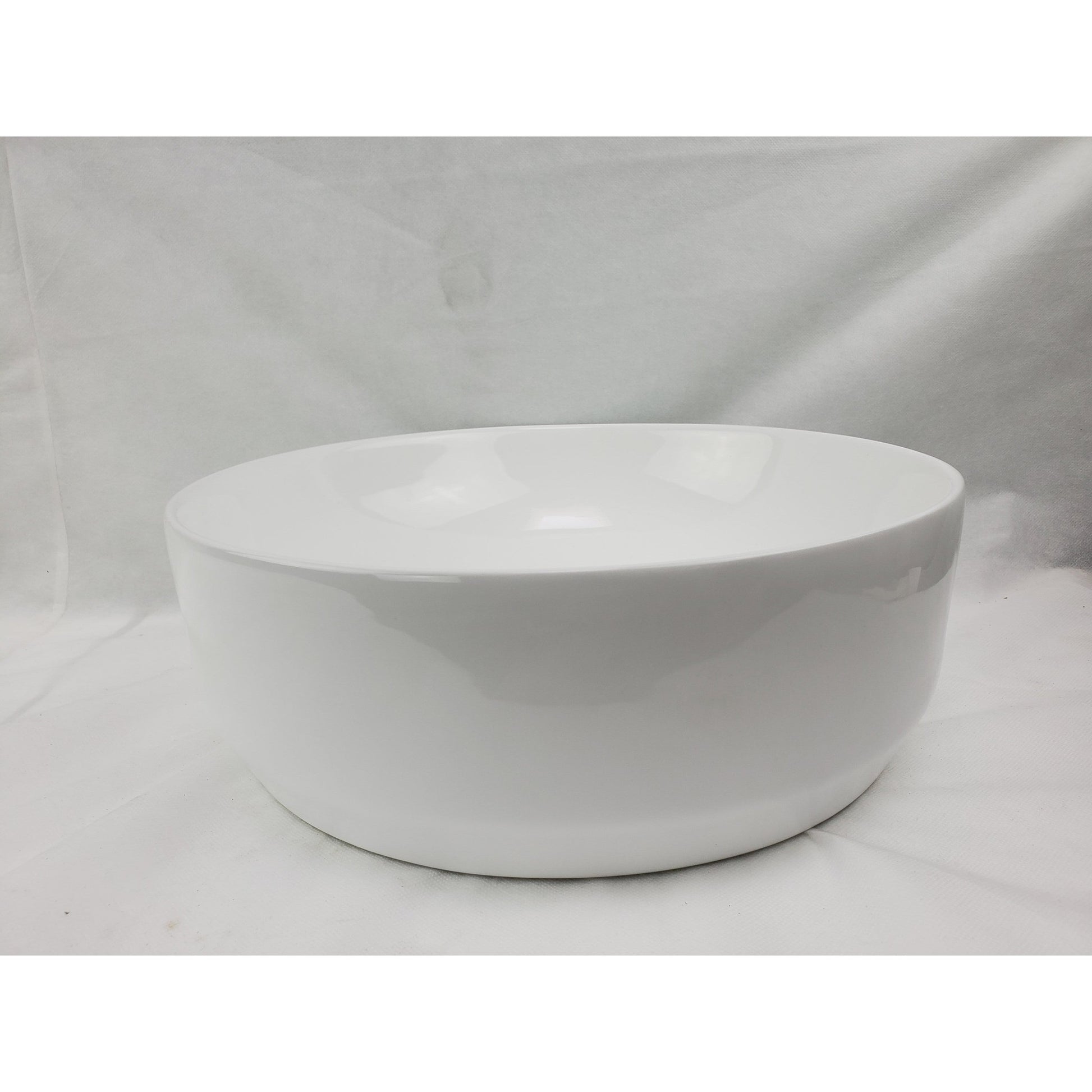 American Imaginations AI-28191 Round White Ceramic Bathroom Vessel Sink with Enamel Glaze Finish