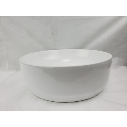 American Imaginations AI-28191 Round White Ceramic Bathroom Vessel Sink with Enamel Glaze Finish