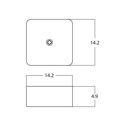American Imaginations AI-28197 14" Square Enamel Glaze Black Ceramic Transitional