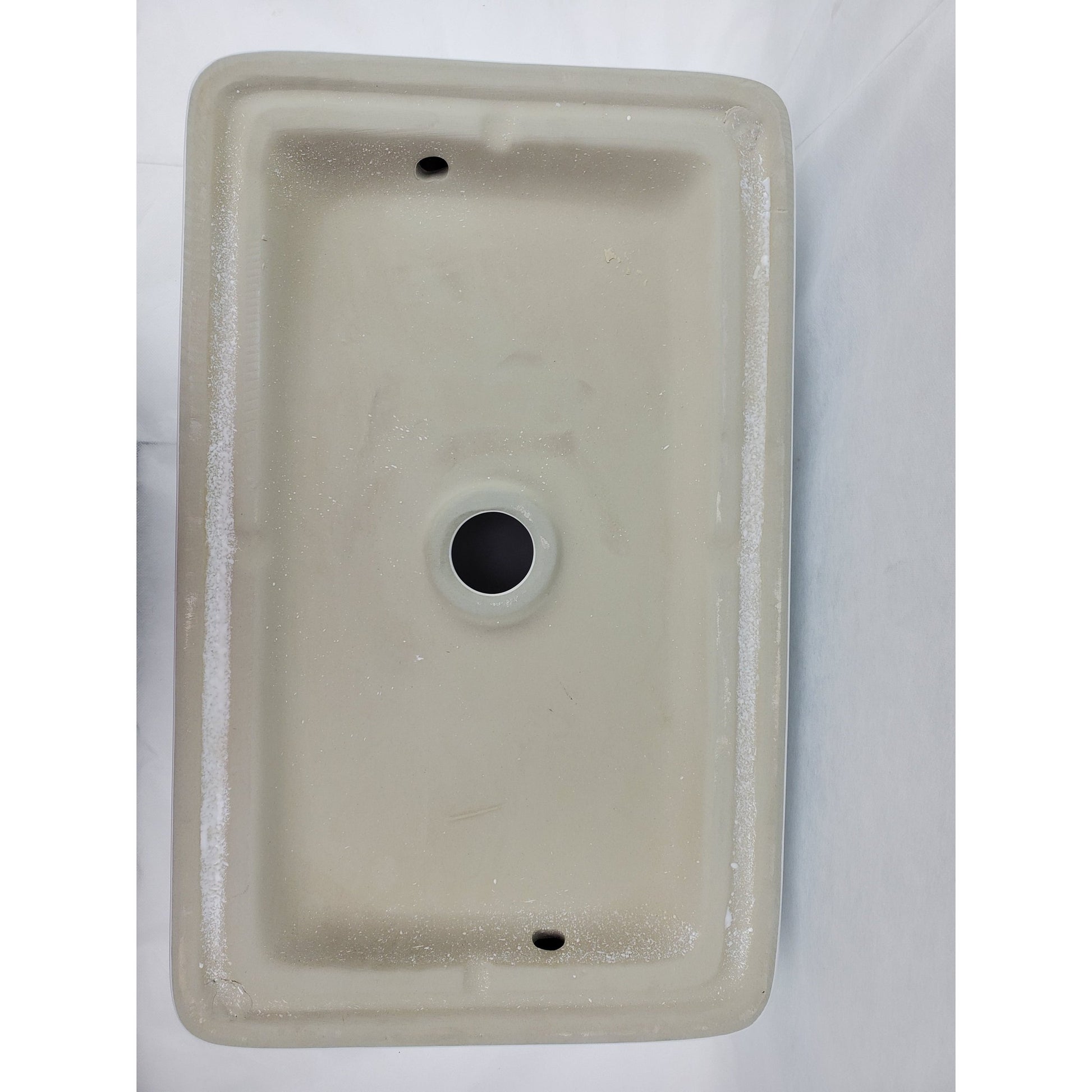 American Imaginations AI-28206 Rectangle White Ceramic Bathroom Vessel Sink with Enamel Glaze Finish