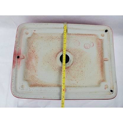 American Imaginations AI-28217 19" Rectangle Enamel Glaze Red-White Ceramic Transitional