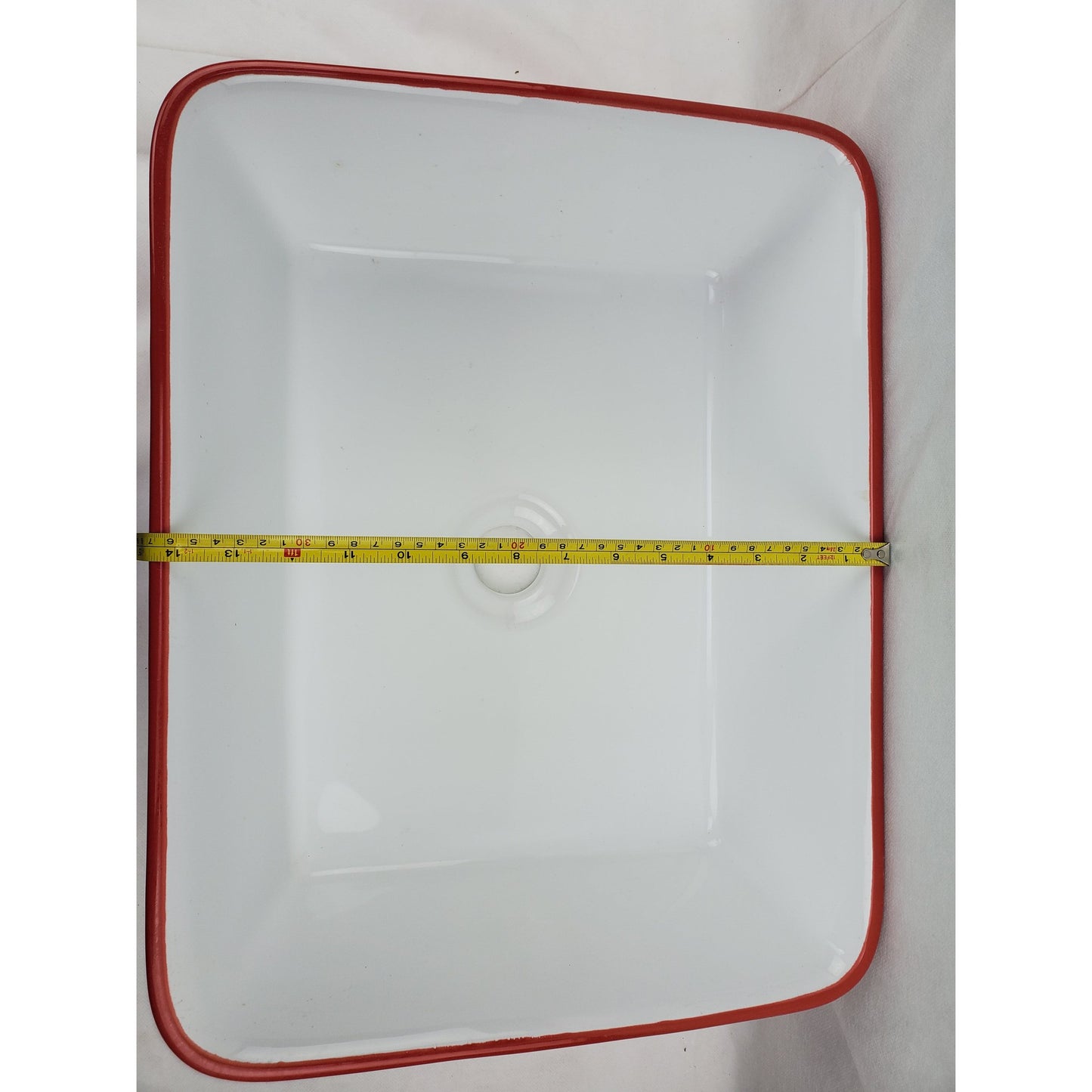 American Imaginations AI-28217 19" Rectangle Enamel Glaze Red-White Ceramic Transitional