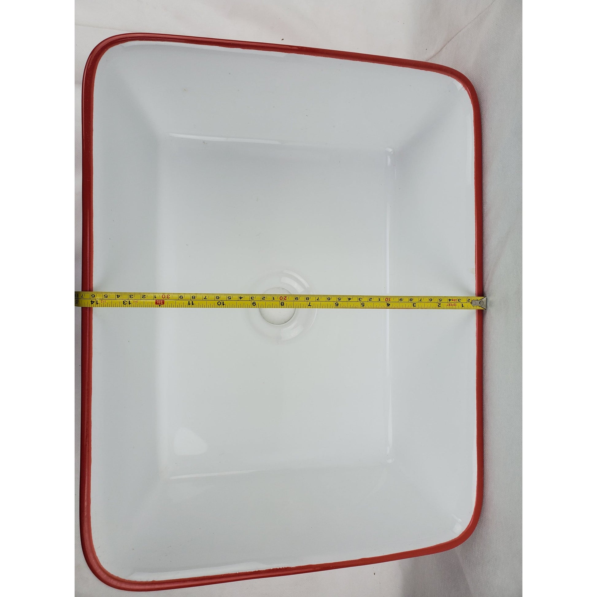 American Imaginations AI-28217 19" Rectangle Enamel Glaze Red-White Ceramic Transitional