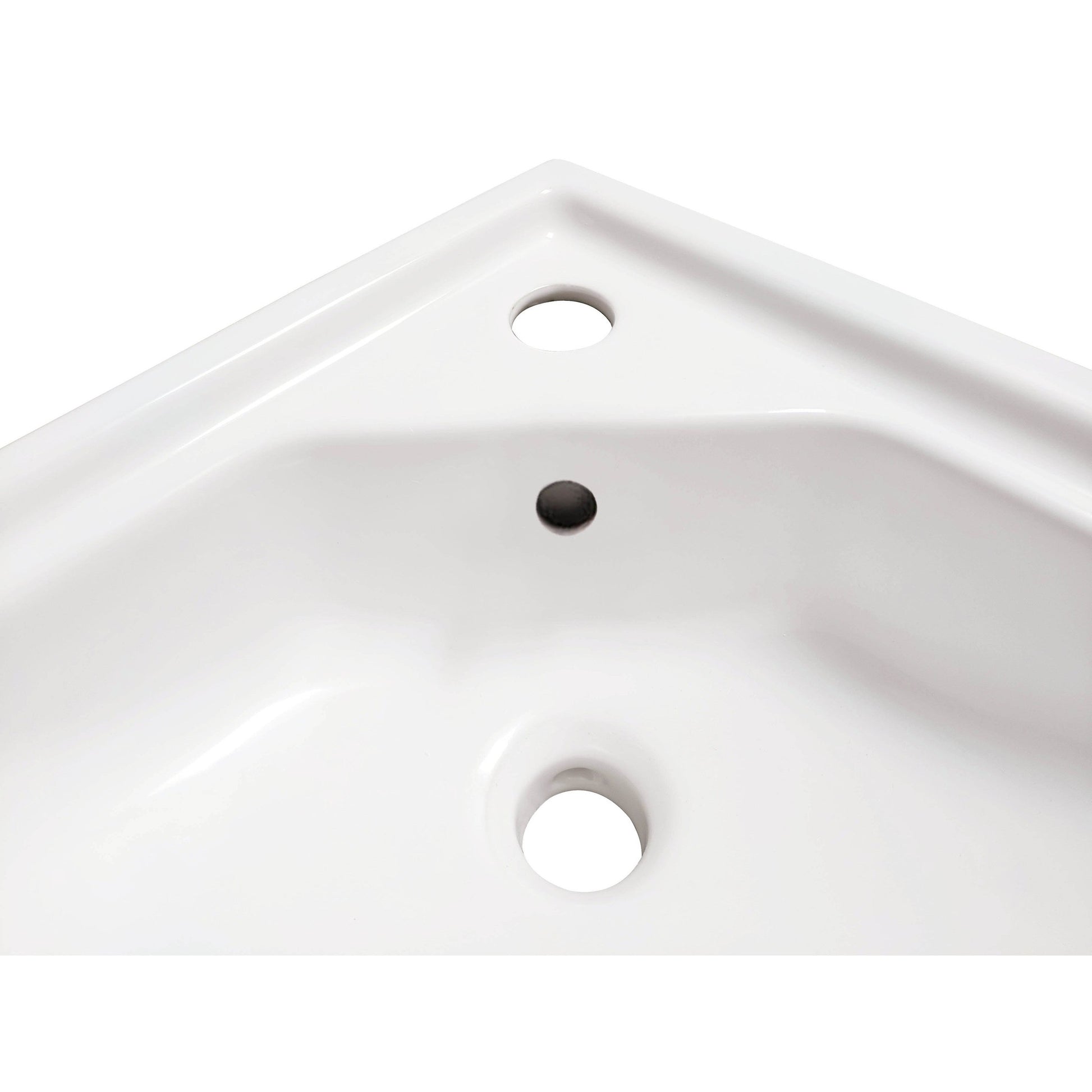 American Imaginations AI-28229 22" V-Shape Enamel Glaze White Ceramic Transitional
