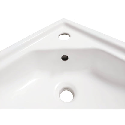American Imaginations AI-28229 22" V-Shape Enamel Glaze White Ceramic Transitional