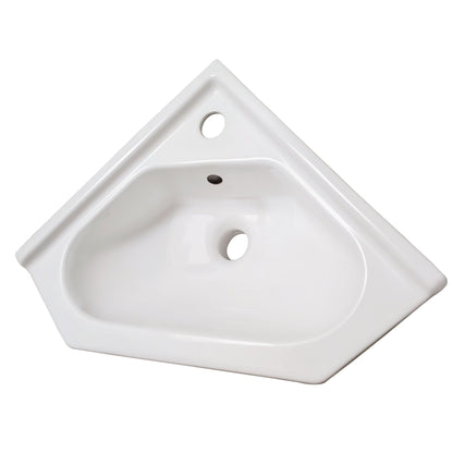 American Imaginations AI-28229 22" V-Shape Enamel Glaze White Ceramic Transitional