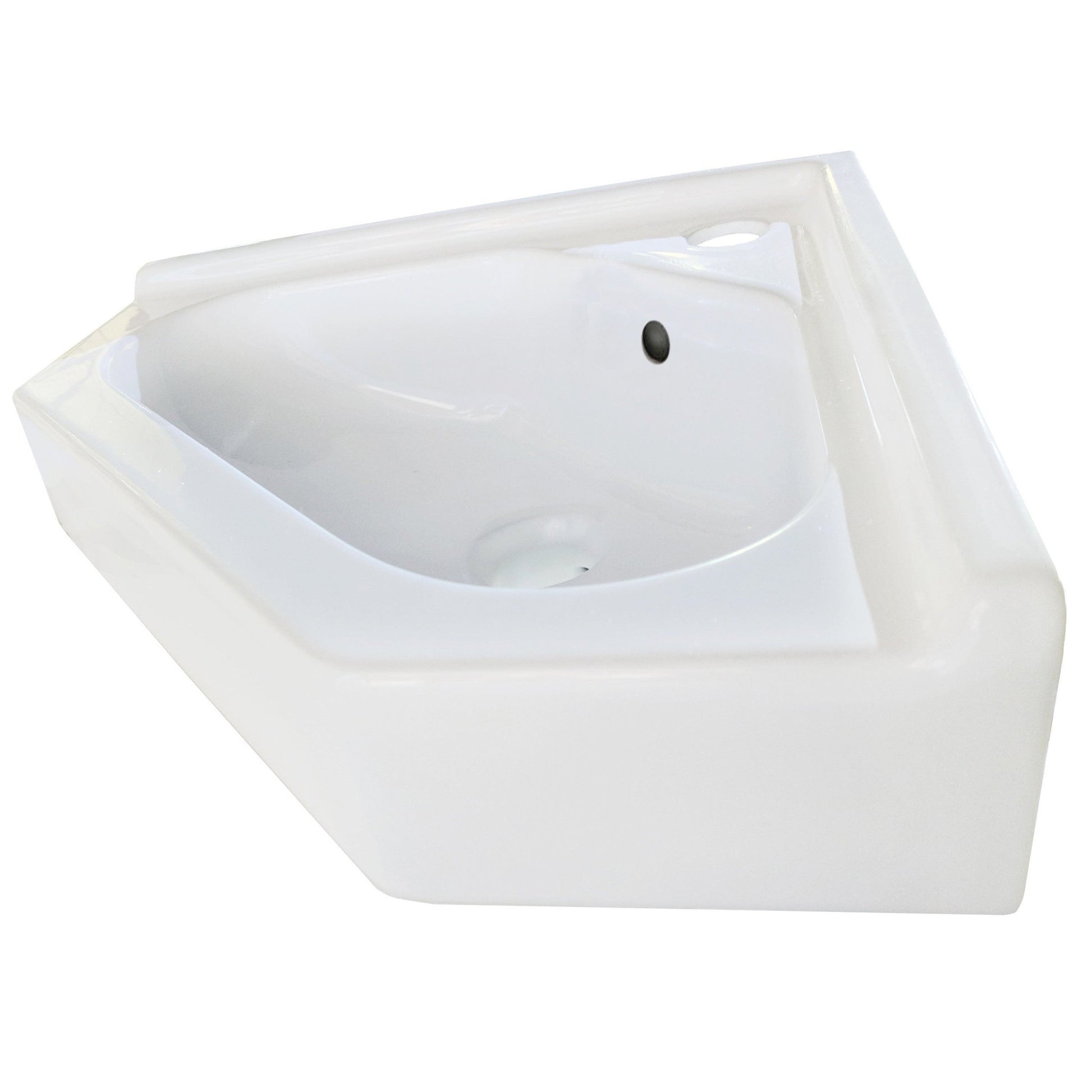 American Imaginations AI-28229 22" V-Shape Enamel Glaze White Ceramic Transitional