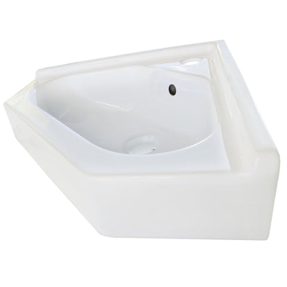American Imaginations AI-28229 22" V-Shape Enamel Glaze White Ceramic Transitional