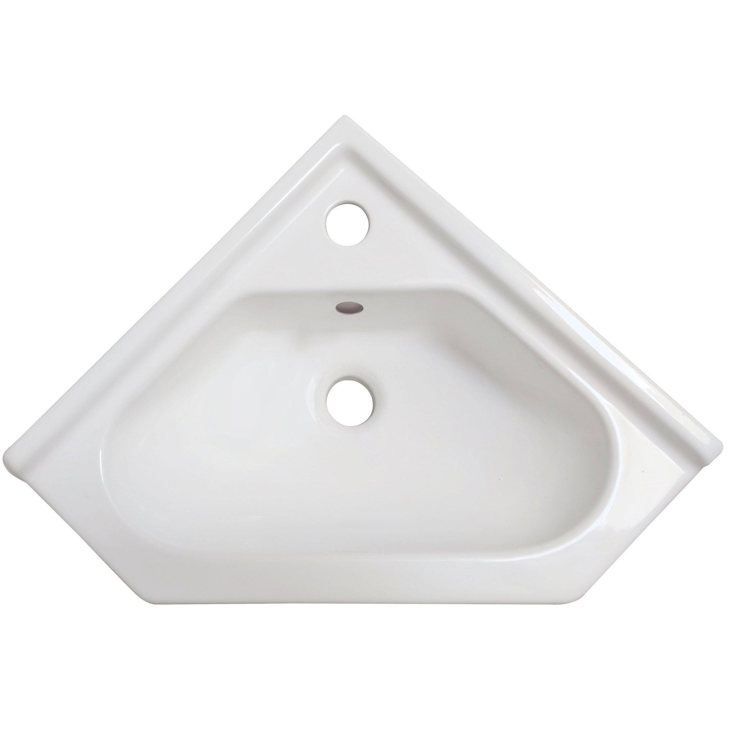 American Imaginations AI-28229 22" V-Shape Enamel Glaze White Ceramic Transitional