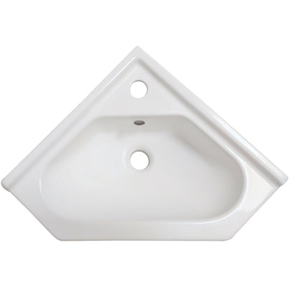American Imaginations AI-28229 22" V-Shape Enamel Glaze White Ceramic Transitional