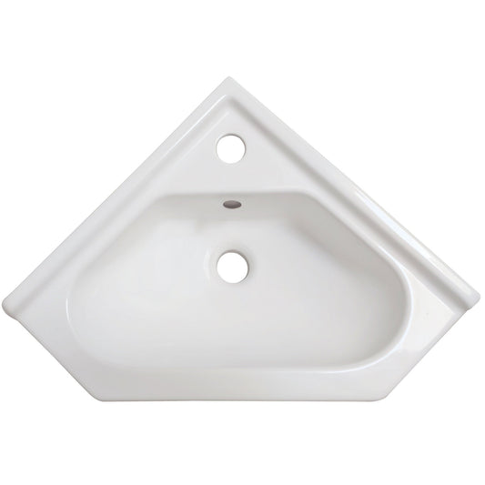 American Imaginations AI-28229 22" V-Shape Enamel Glaze White Ceramic Transitional