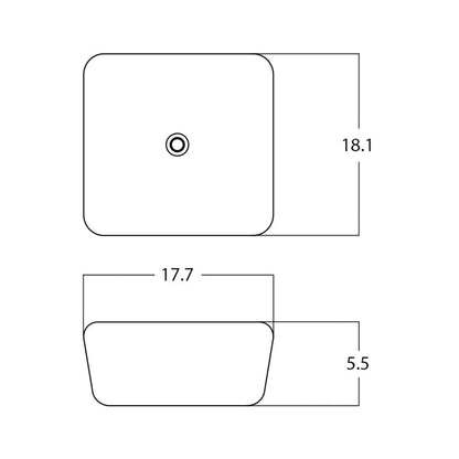 American Imaginations AI-28253 18" Rectangle Enamel Glaze White Ceramic Transitional