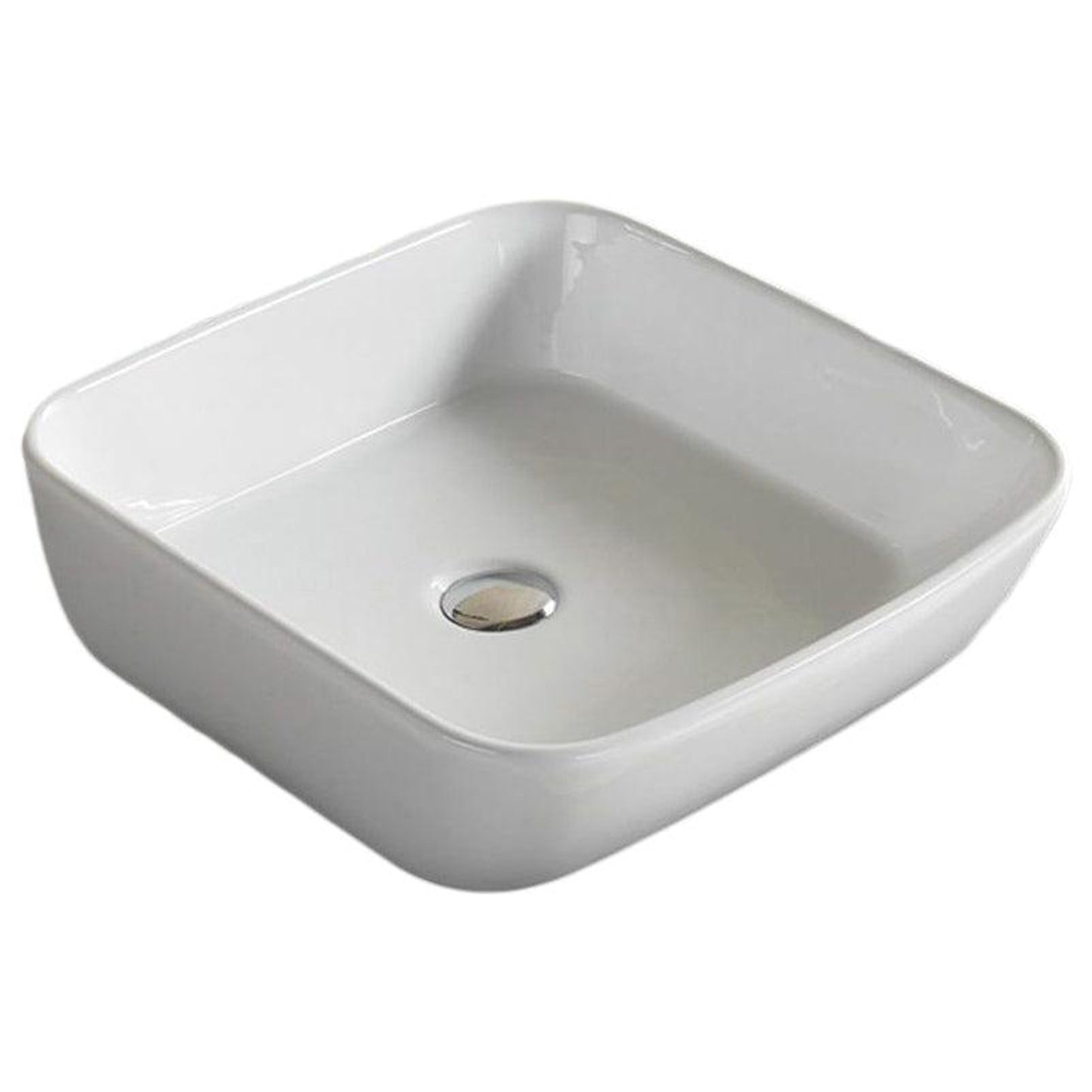 American Imaginations AI-28253 18" Rectangle Enamel Glaze White Ceramic Transitional