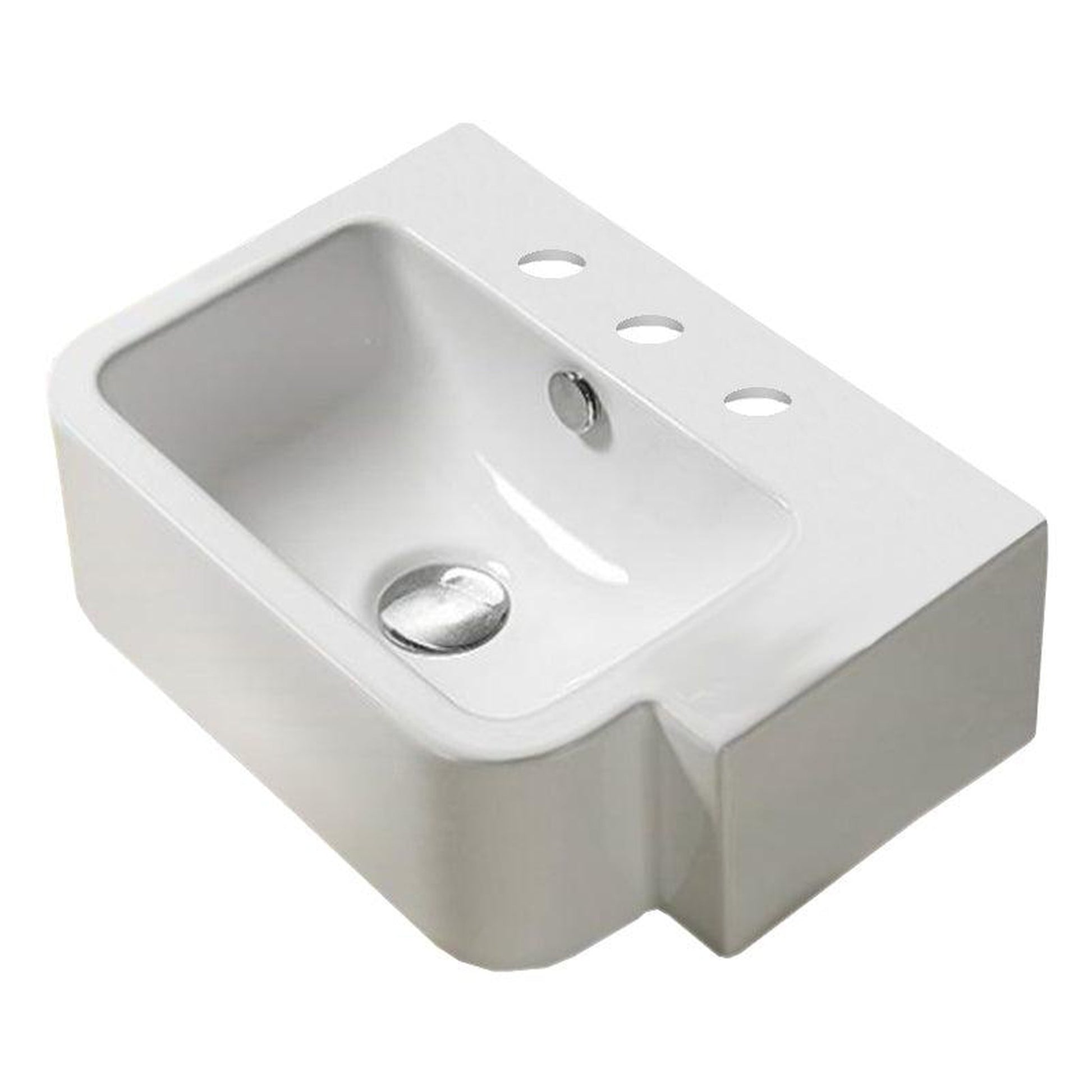 American Imaginations AI-28341 18" Rectangle Enamel Glaze White Ceramic Transitional