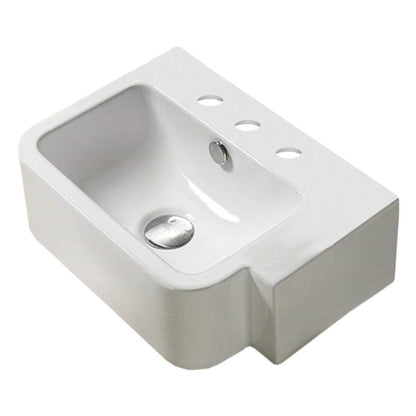 American Imaginations AI-28341 18" Rectangle Enamel Glaze White Ceramic Transitional