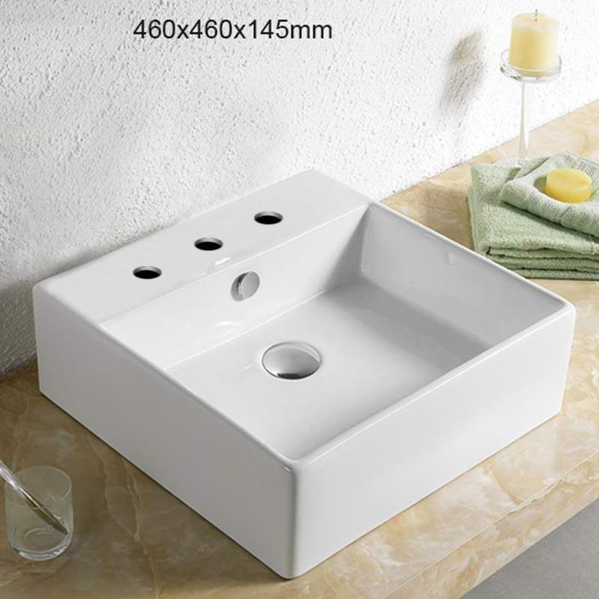 American Imaginations AI-28343 18" Square Enamel Glaze White Ceramic Modern