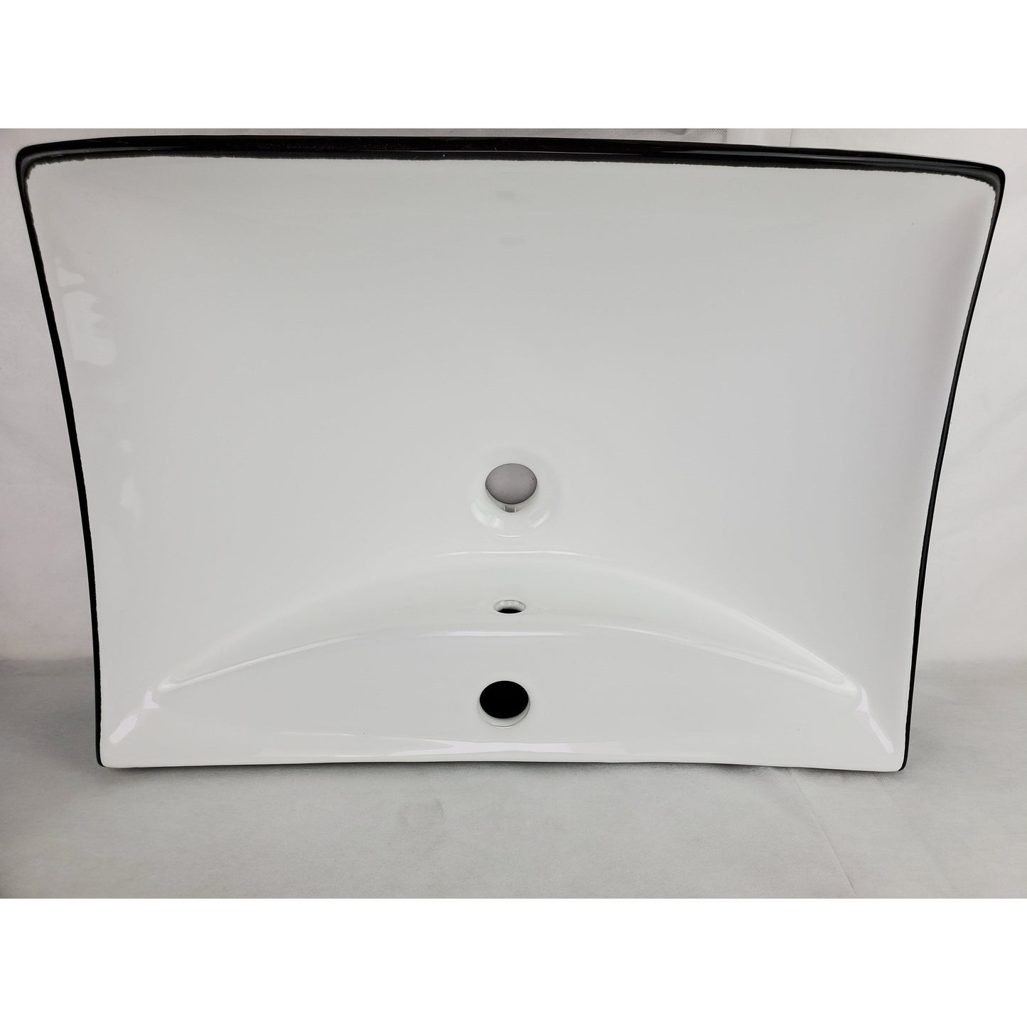 American Imaginations AI-28411 24" Rectangle Enamel Glaze Black-White Ceramic Transitional