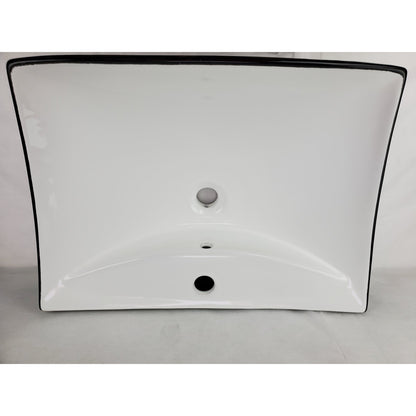 American Imaginations AI-28411 24" Rectangle Enamel Glaze Black-White Ceramic Transitional