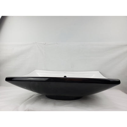 American Imaginations AI-28411 24" Rectangle Enamel Glaze Black-White Ceramic Transitional