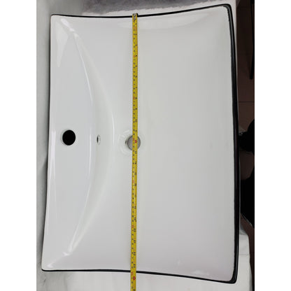 American Imaginations AI-28411 24" Rectangle Enamel Glaze Black-White Ceramic Transitional