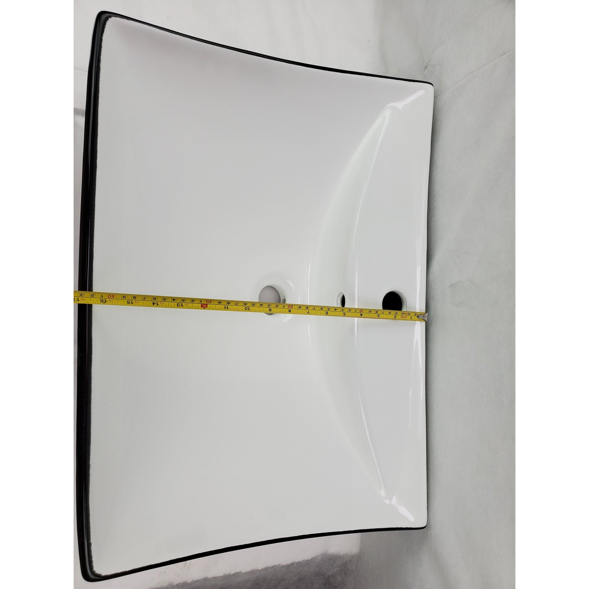American Imaginations AI-28411 24" Rectangle Enamel Glaze Black-White Ceramic Transitional