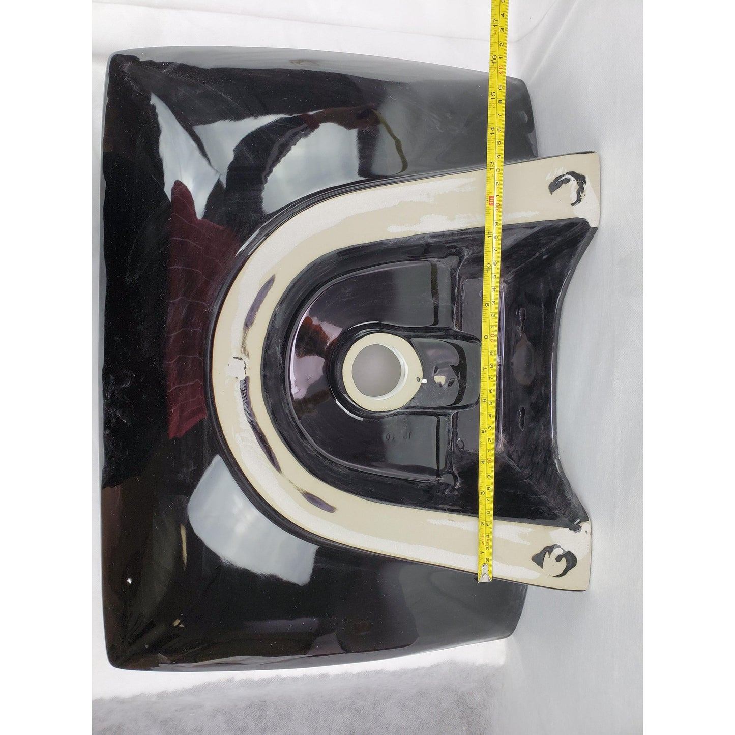 American Imaginations AI-28411 24" Rectangle Enamel Glaze Black-White Ceramic Transitional