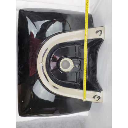 American Imaginations AI-28411 24" Rectangle Enamel Glaze Black-White Ceramic Transitional