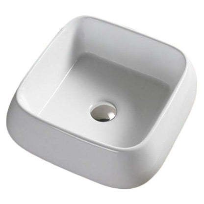 American Imaginations AI-28576 16" Square Enamel Glaze White Ceramic Transitional