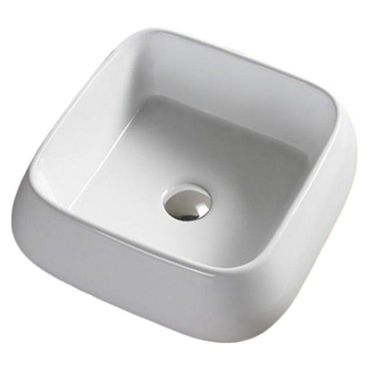 American Imaginations AI-28576 16" Square Enamel Glaze White Ceramic Transitional