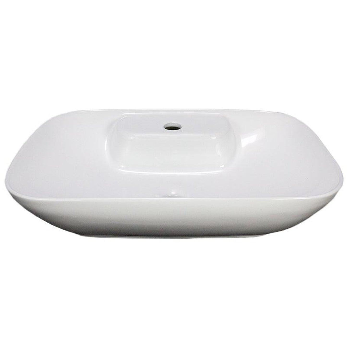 American Imaginations AI-28669 24" Rectangle Enamel Glaze White Ceramic Transitional