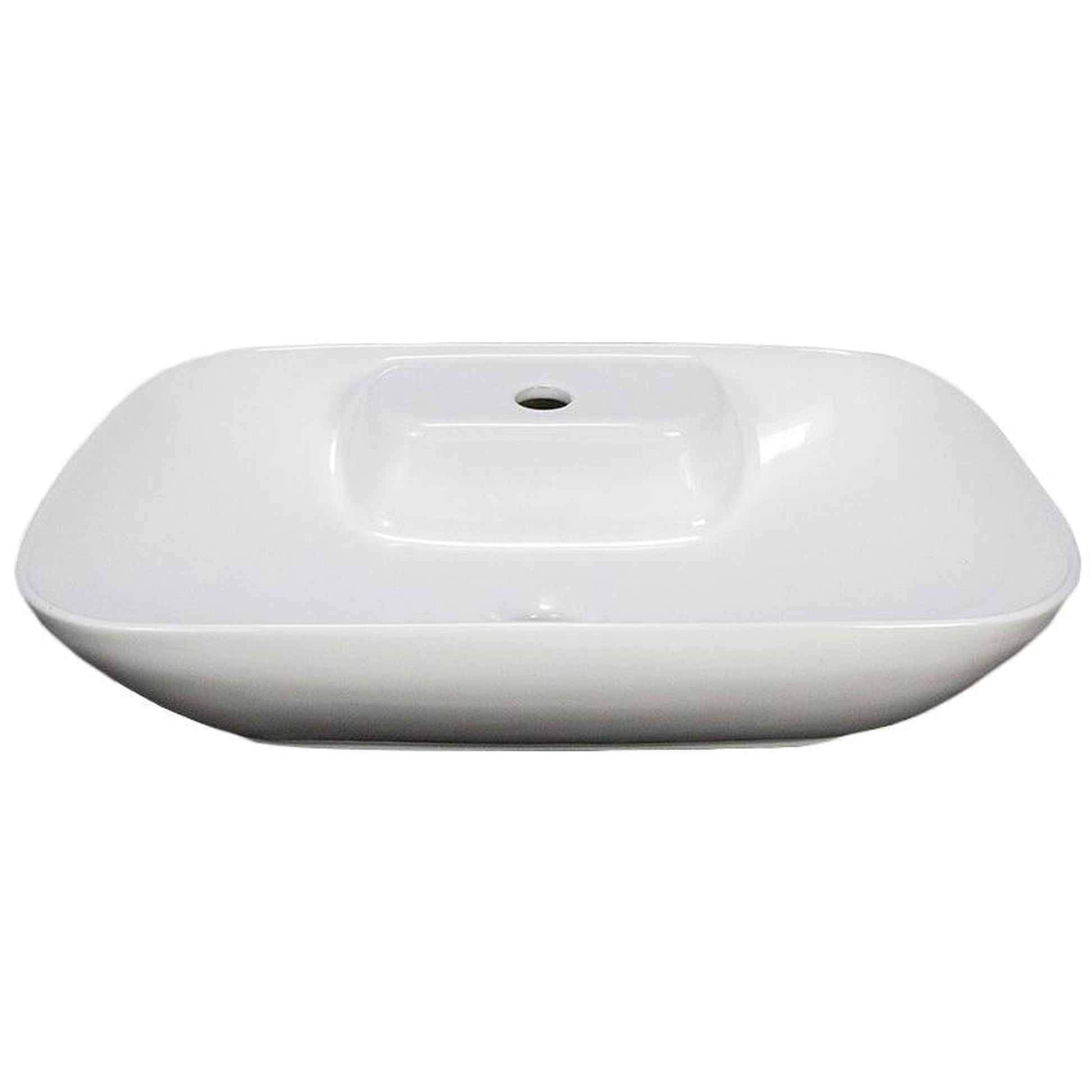 American Imaginations AI-28669 24" Rectangle Enamel Glaze White Ceramic Transitional