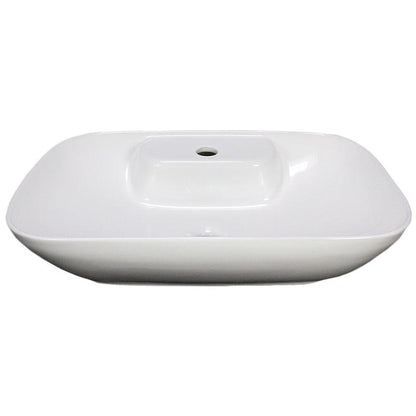 American Imaginations AI-28669 24" Rectangle Enamel Glaze White Ceramic Transitional