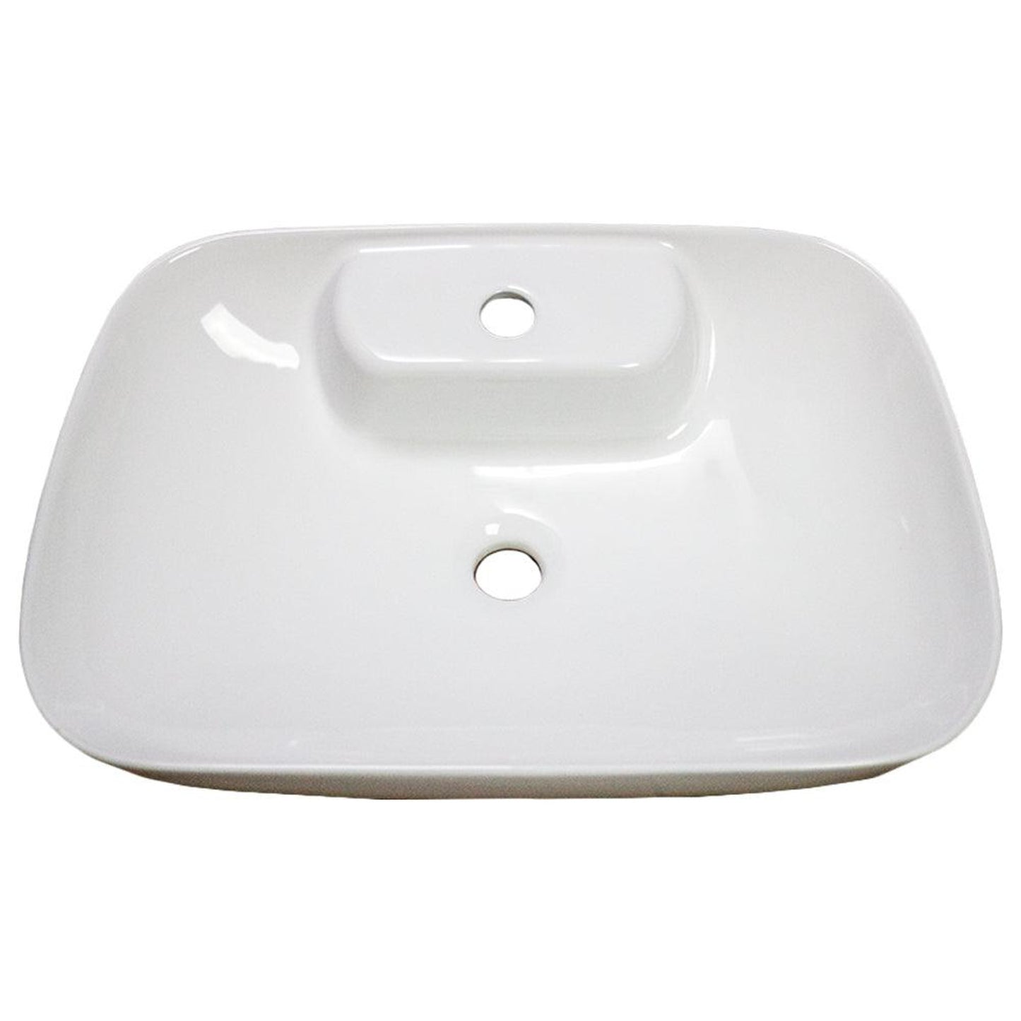 American Imaginations AI-28669 24" Rectangle Enamel Glaze White Ceramic Transitional